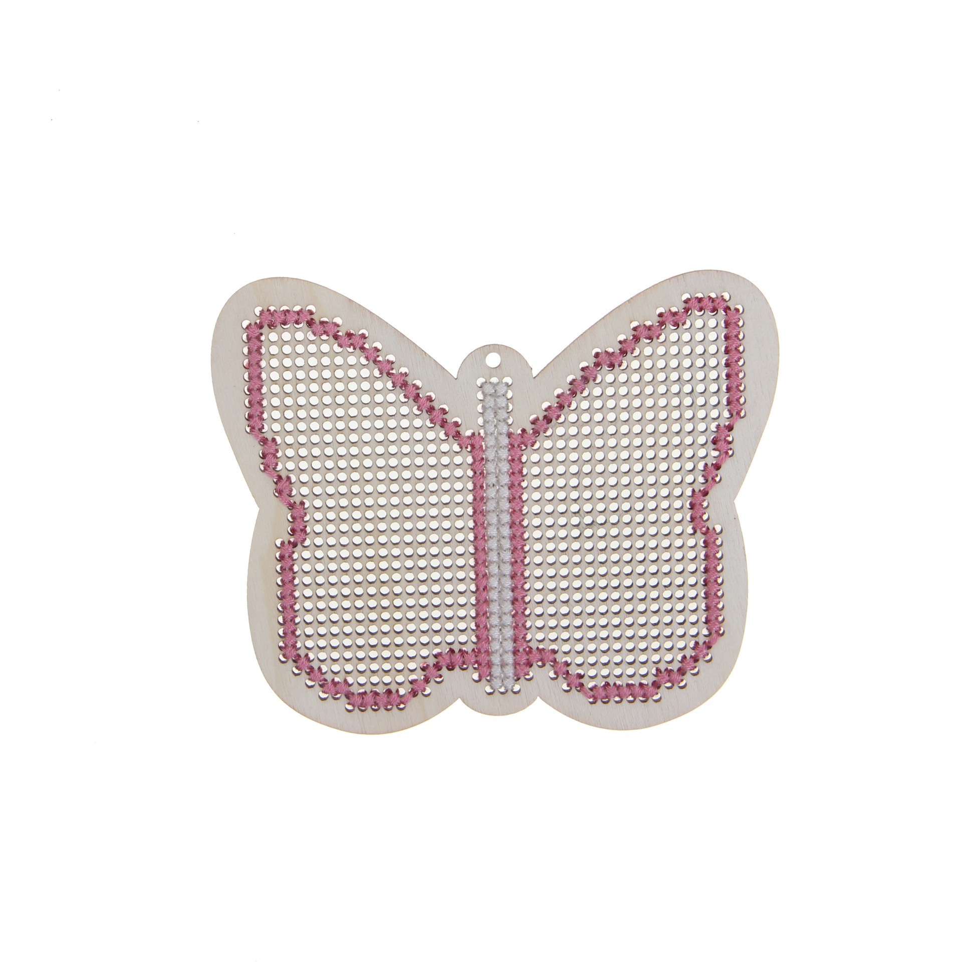 slide 3 of 4, 4" Butterfly Cross Stitch Wood Canvas, 4ct. By Loops & Threads, 4 ct
