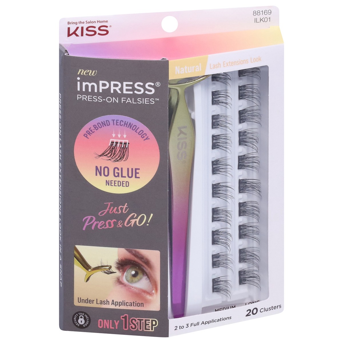 slide 5 of 9, imPRESS Press-On Falsies Natural Clusters 20 ea, 1 ct