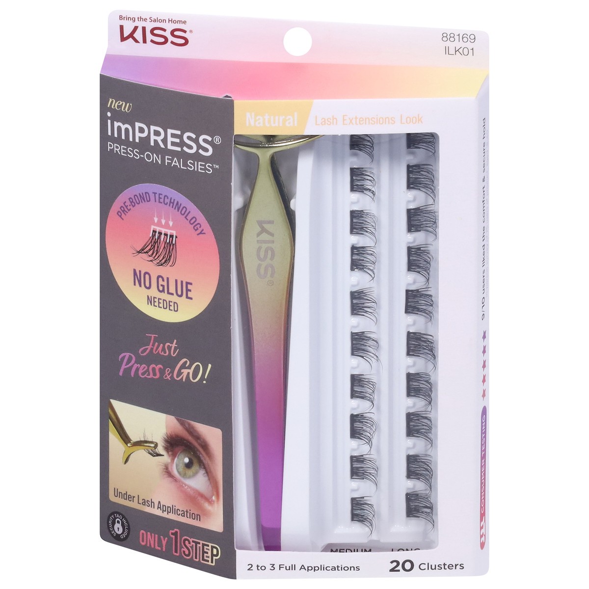 slide 4 of 9, imPRESS Press-On Falsies Natural Clusters 20 ea, 1 ct