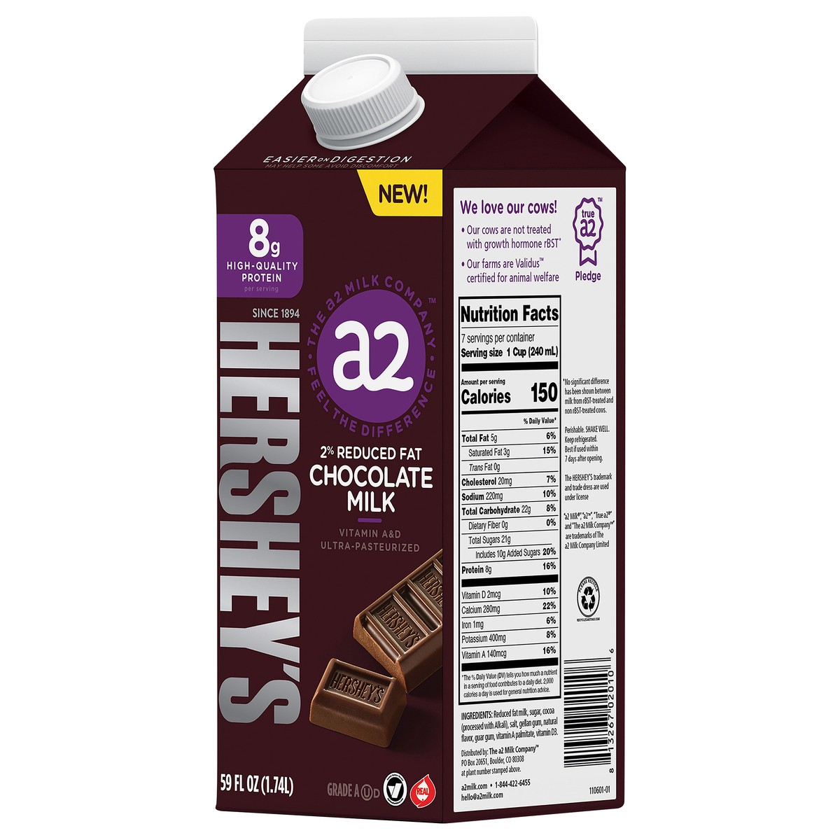 slide 2 of 8, A2 Milk A2 2% Chocolate Milk, 59 fl oz