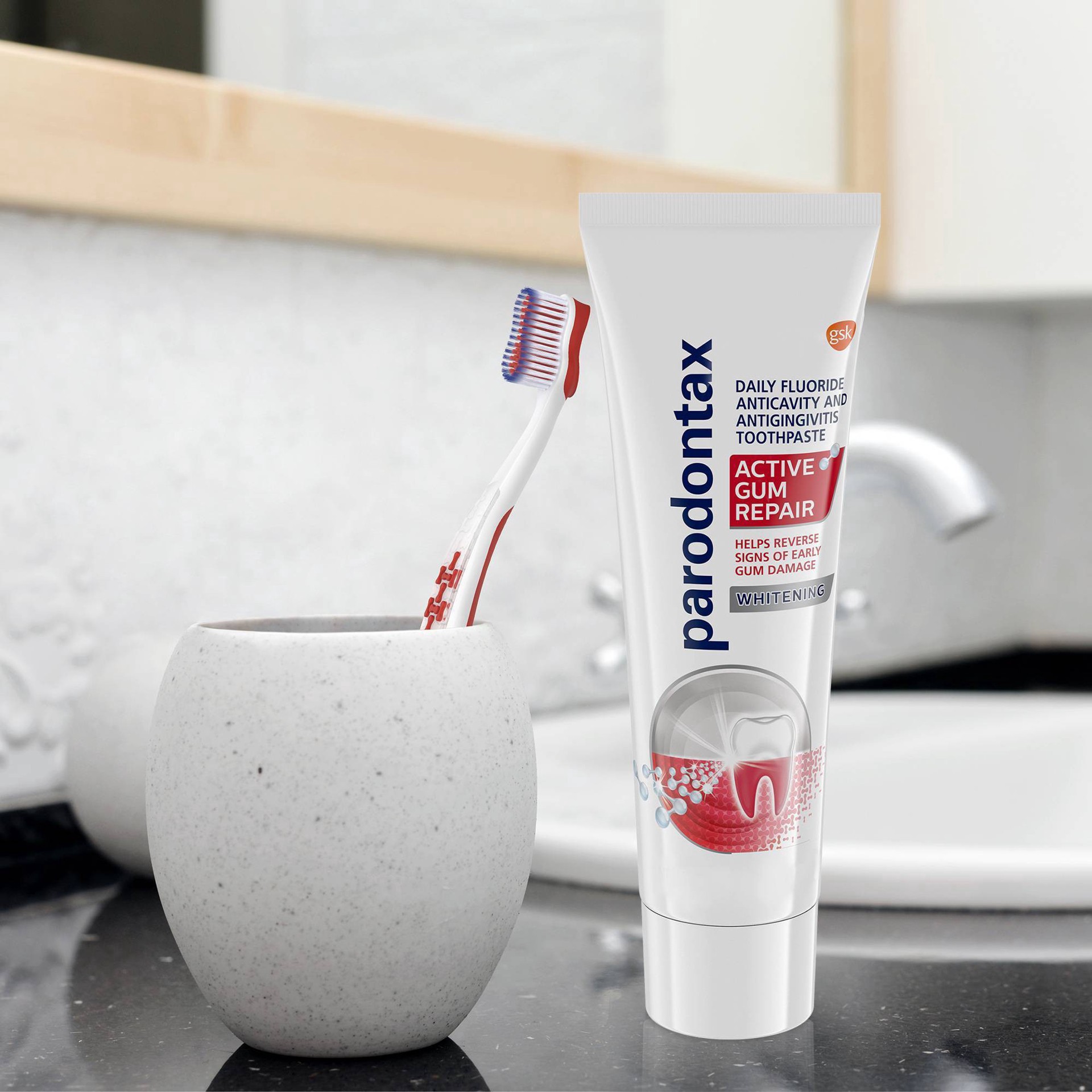 slide 3 of 11, Parodontax Active Gum Repair Whitening Toothpaste 3.4 oz, 3.4 oz