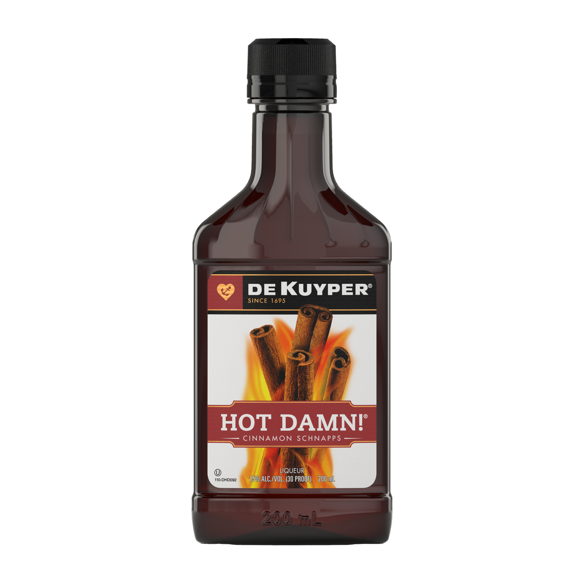 slide 2 of 2, DeKuyper Hot Damn! Cinnamon Schnapps Liqueur 200 ml, 200 ml