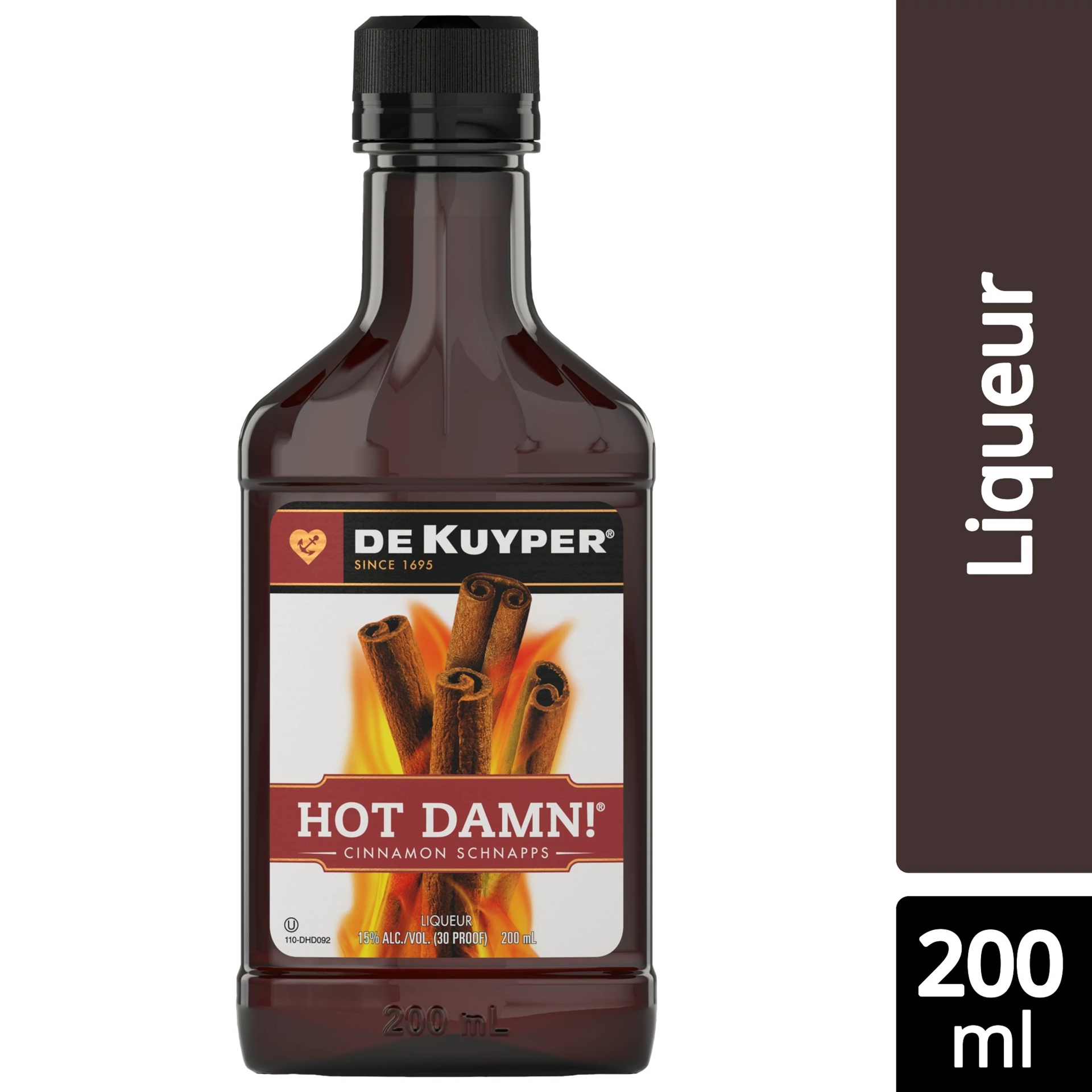 slide 1 of 2, DeKuyper Hot Damn! Cinnamon Schnapps Liqueur 200 ml, 200 ml