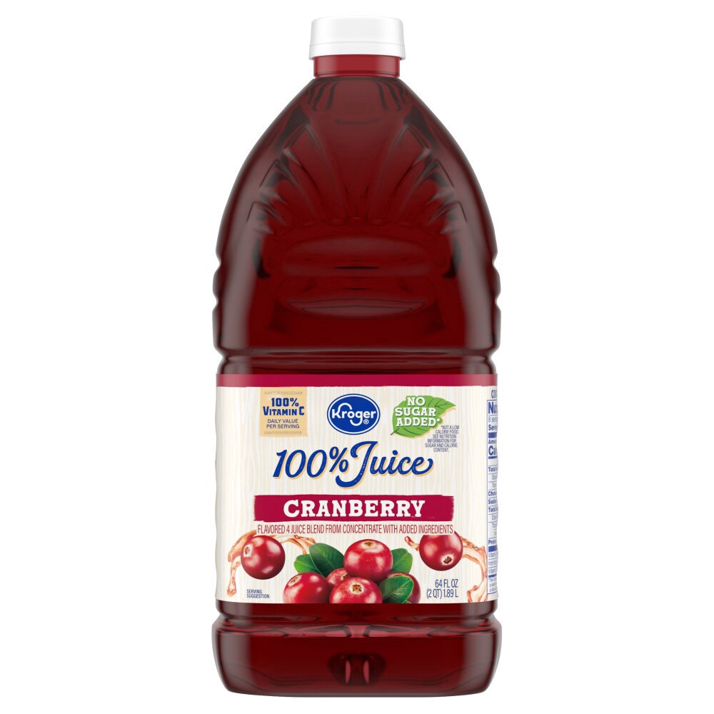 slide 3 of 4, Kroger® 100% Juice Cranberry Juice Bottle, 64 fl oz