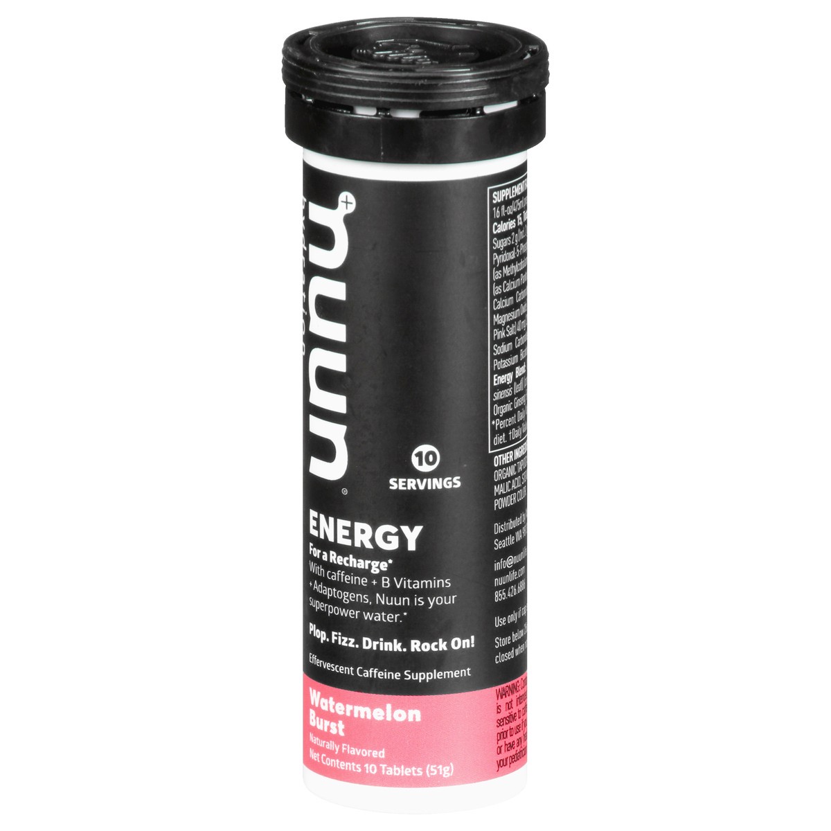 slide 8 of 12, Nuun Hydration Tablets Watermelon Burst Energy - 10 ct, 10 ct