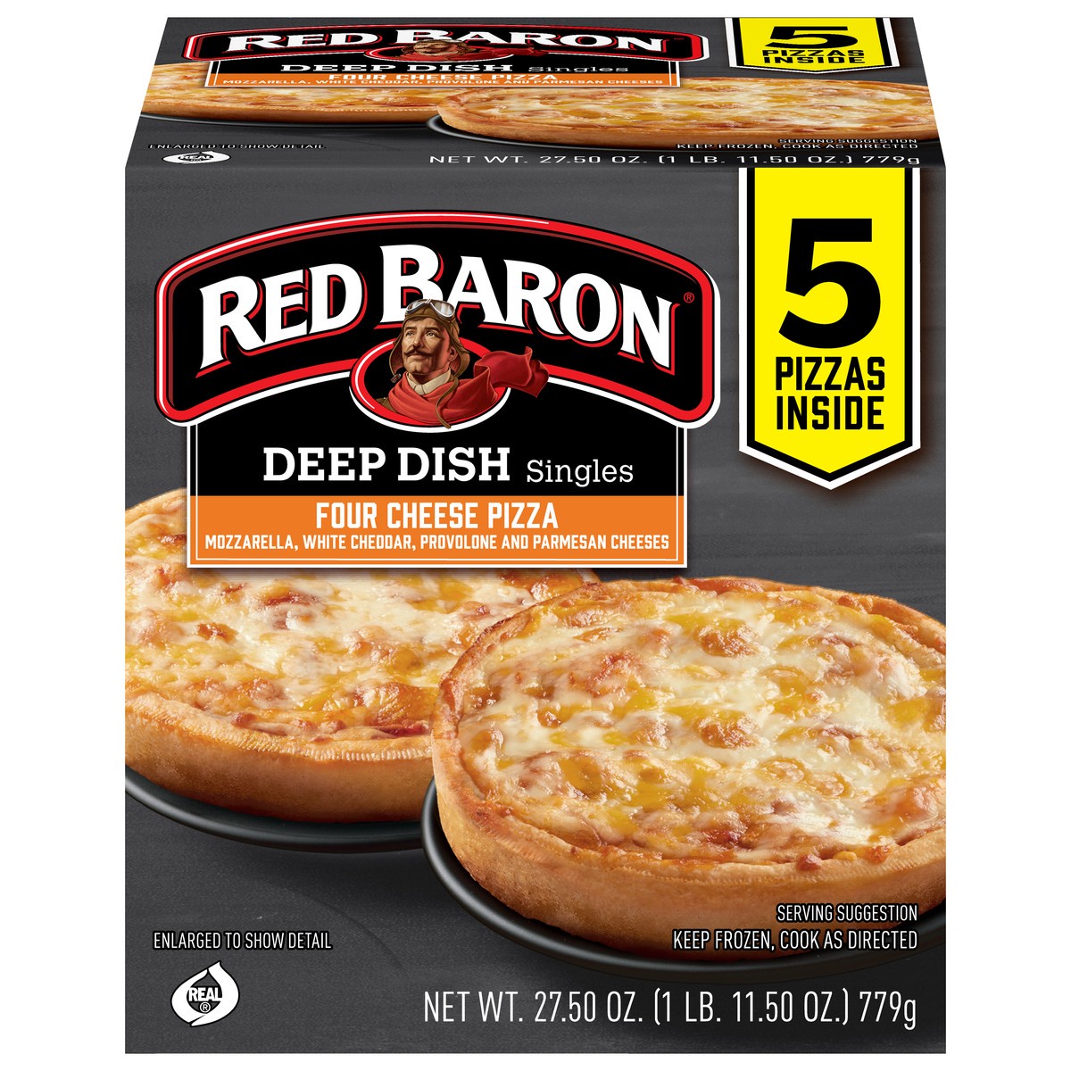 slide 13 of 14, Red Baron Singles Deep Dish Four Cheese Pizza 5 ea, 5 ct