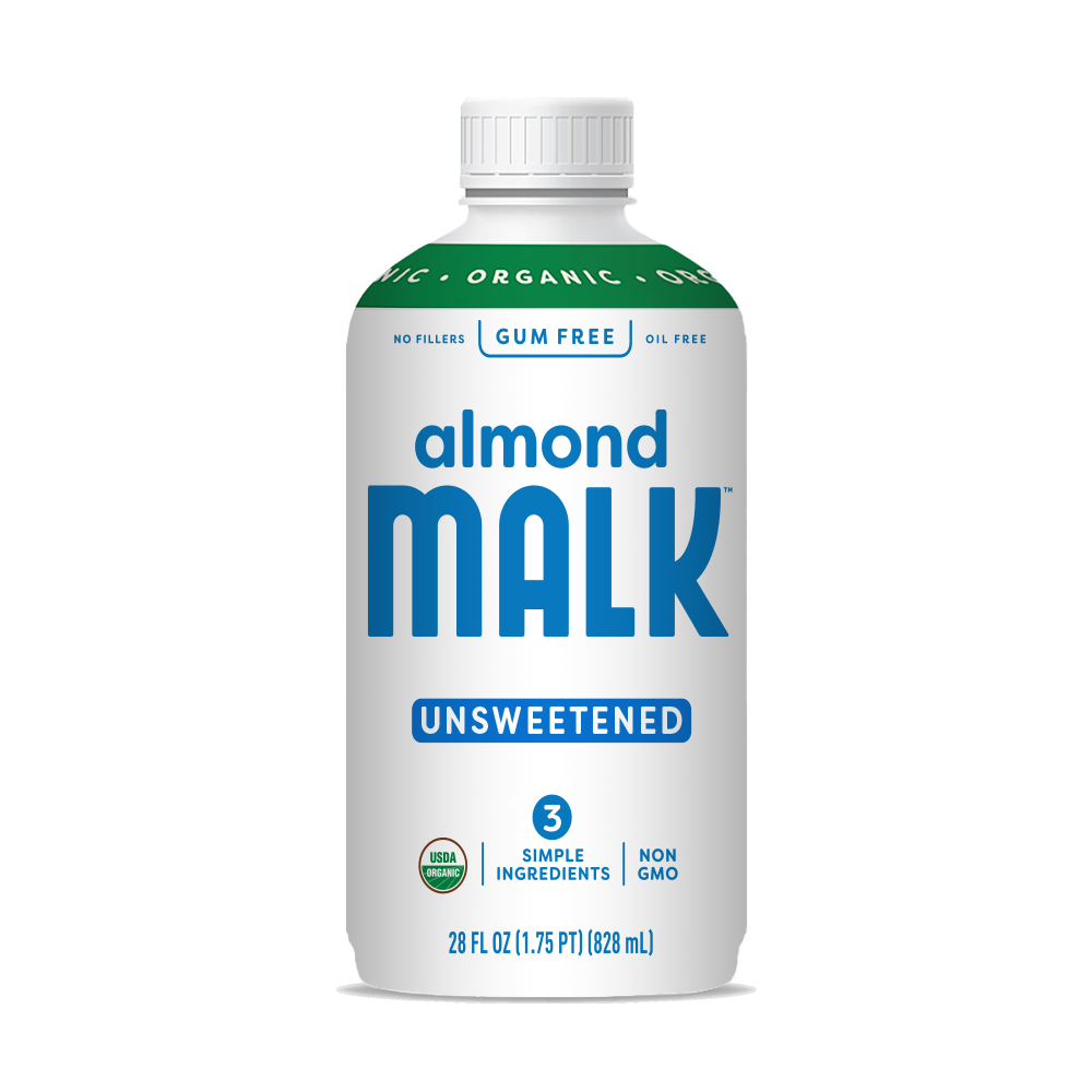 slide 1 of 3, MALK Almond Milk, Unsweetened, 28 oz