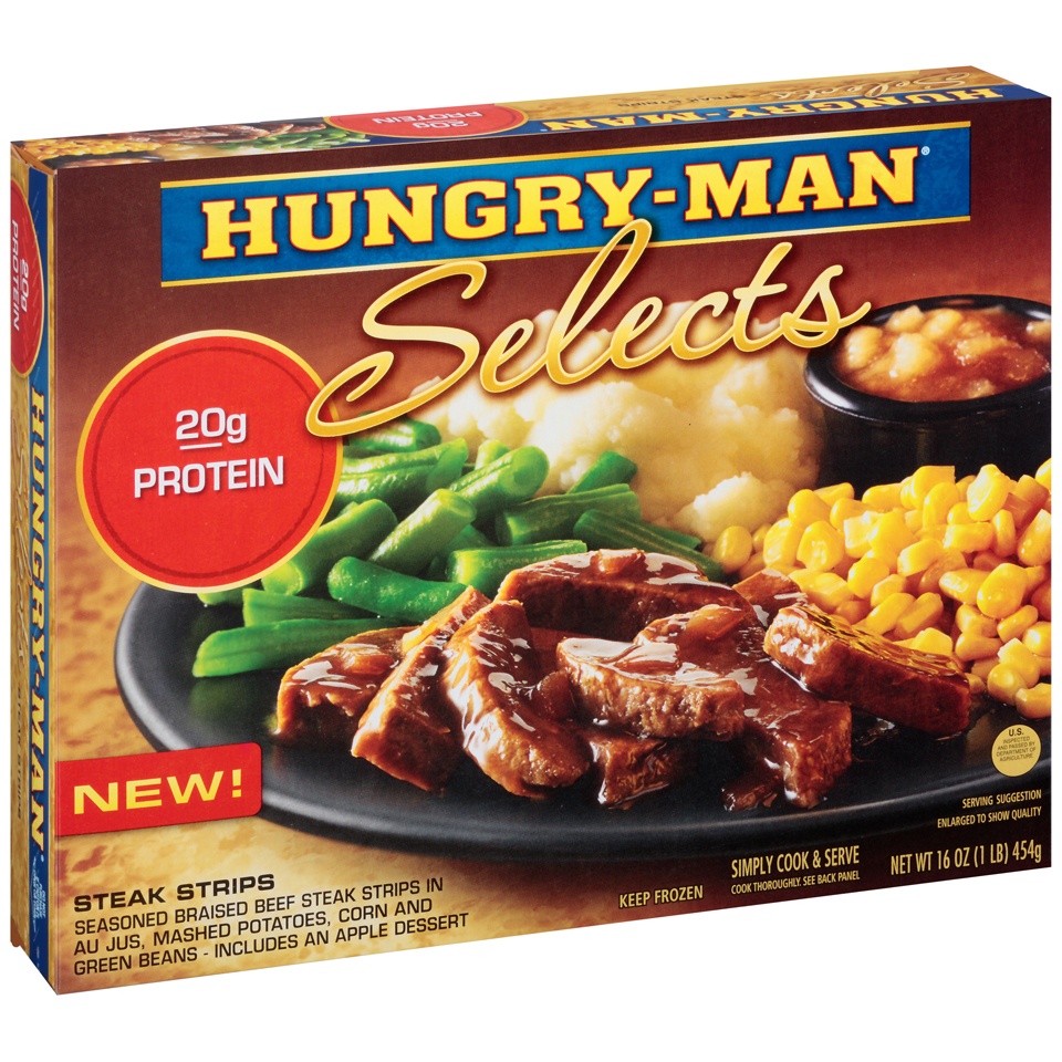 slide 1 of 1, Hungry-Man Selects Steak Strips, 16 oz