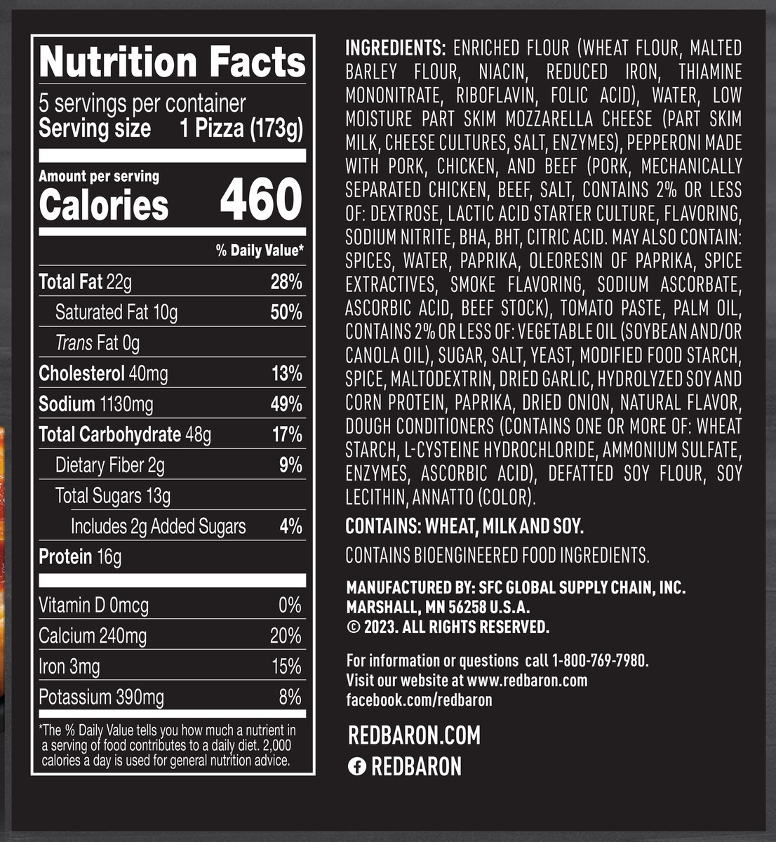 slide 12 of 13, Red Baron Singles Deep Dish Pepperoni Pizza 5 ea, 5 ct