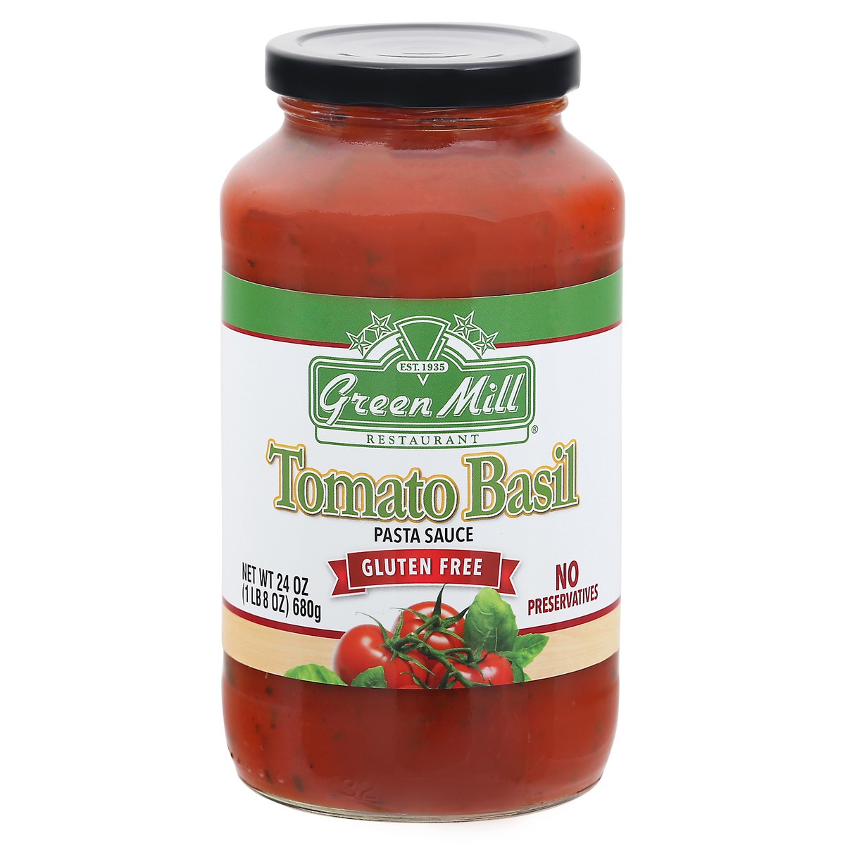 slide 13 of 13, Green Mill Tomato Basil Pasta Sauce,