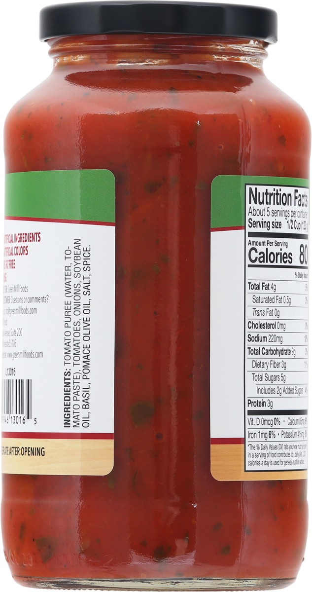 slide 10 of 13, Green Mill Tomato Basil Pasta Sauce,