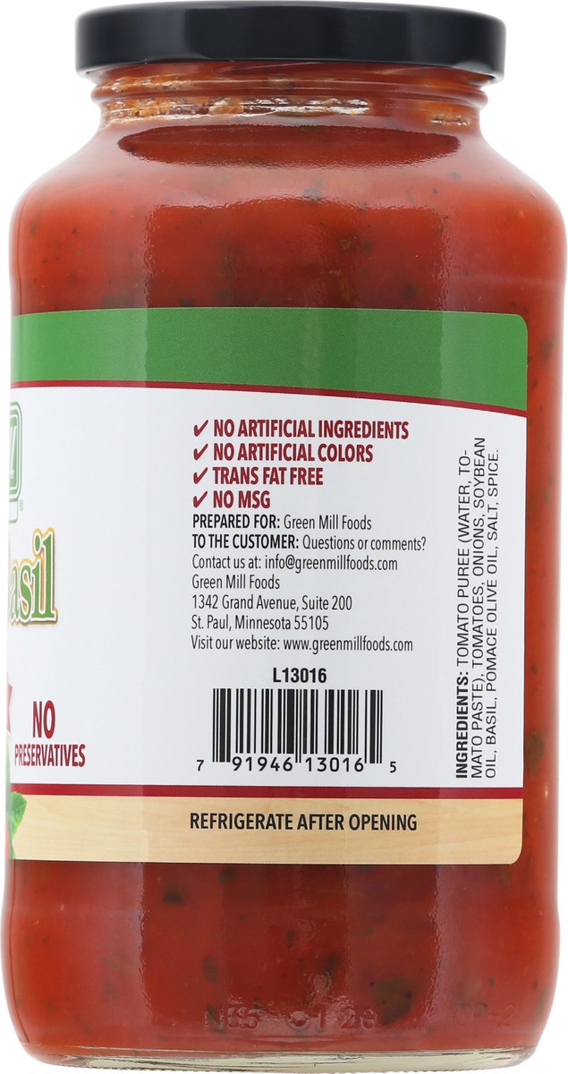 slide 11 of 13, Green Mill Tomato Basil Pasta Sauce,
