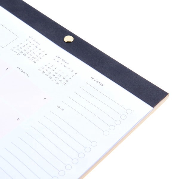 slide 5 of 5, Russell & Hazel 2025 Russel & Hazel Vegan Leather Monthly Pad, 17"" X 11"", Traditional, January 2025 To December 2025, 1 ct