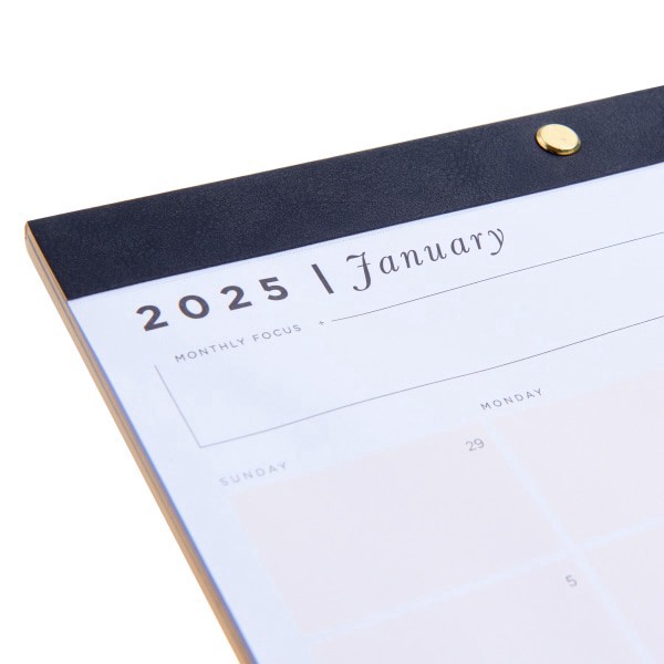 slide 4 of 5, Russell & Hazel 2025 Russel & Hazel Vegan Leather Monthly Pad, 17"" X 11"", Traditional, January 2025 To December 2025, 1 ct