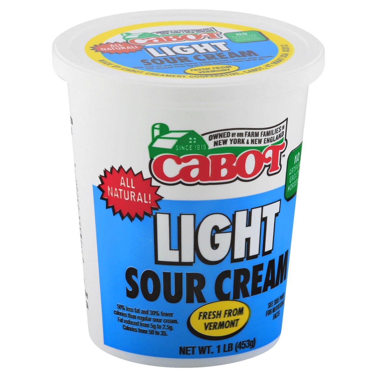 slide 2 of 10, Cabot Light Sour Cream, 1 lb
