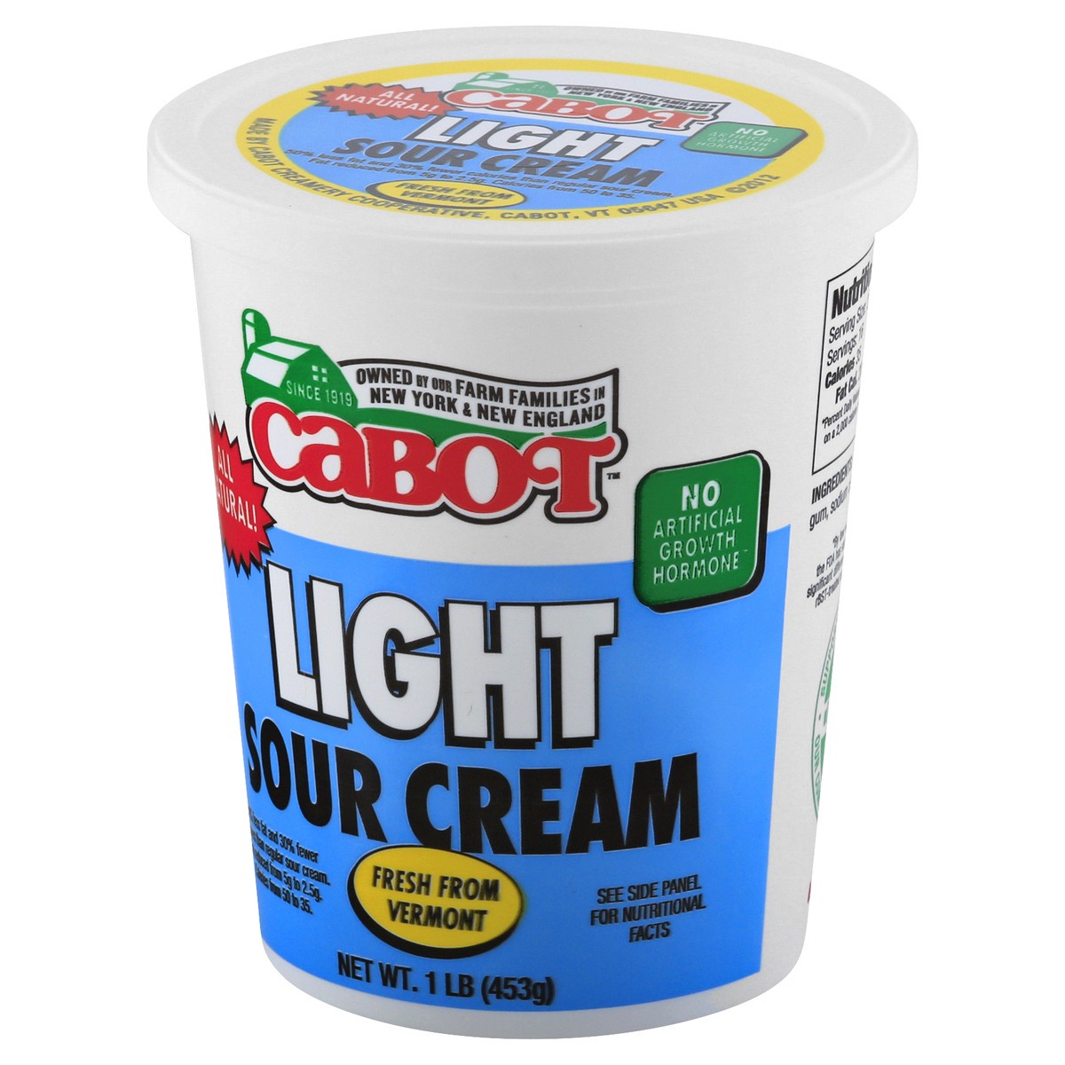 slide 3 of 10, Cabot Light Sour Cream 1 lb, 1 lb