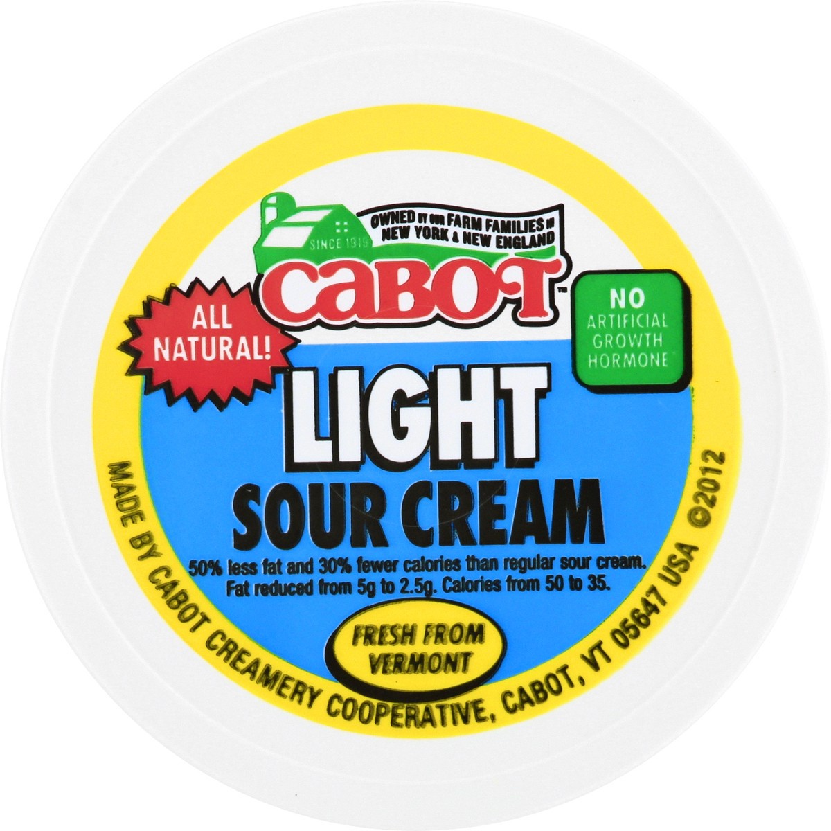 slide 6 of 10, Cabot Light Sour Cream, 1 lb