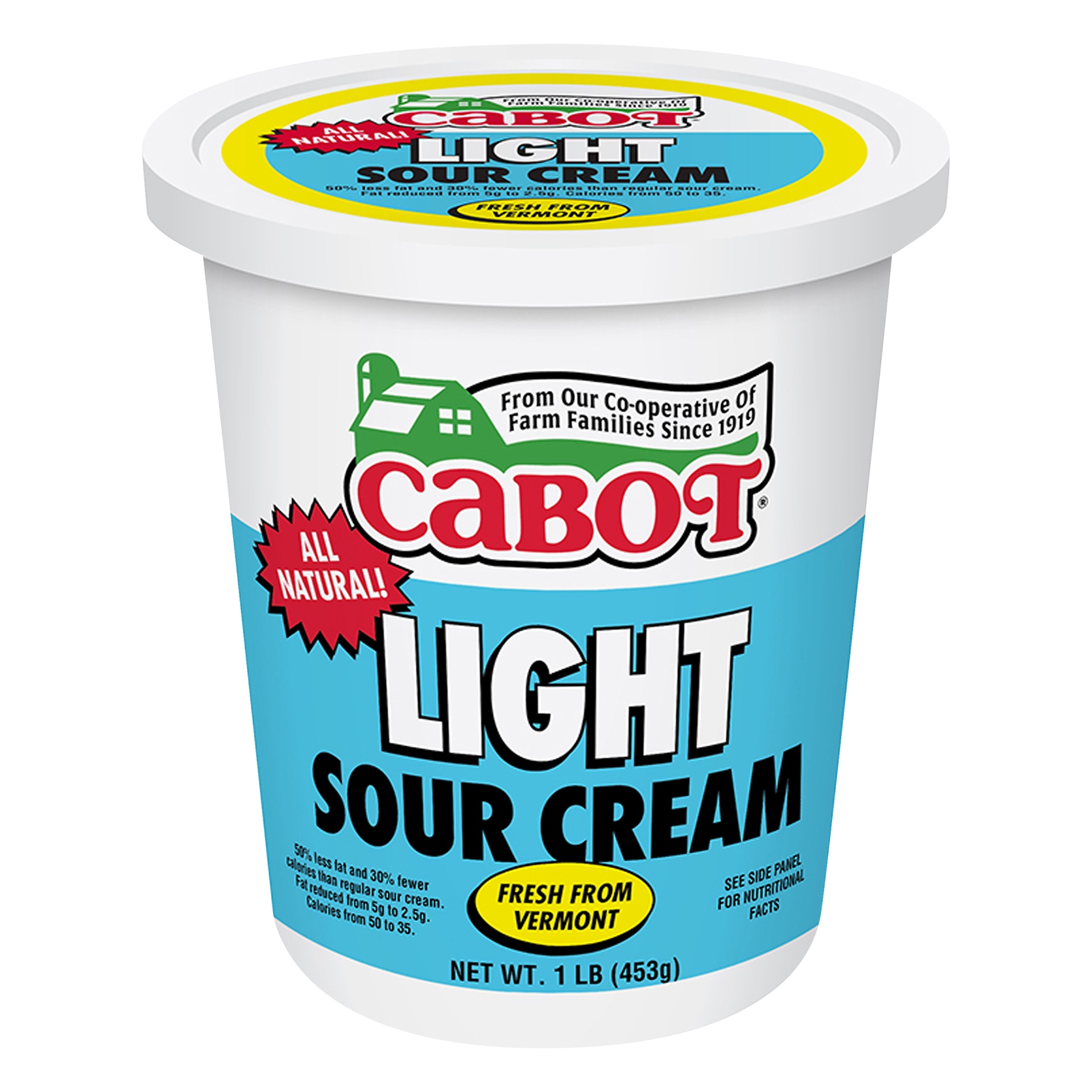 slide 1 of 8, Cabot Sour Cream - Light, 1 lb