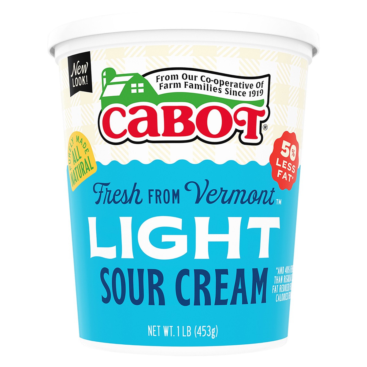 slide 1 of 10, Cabot Light Sour Cream, 1 lb