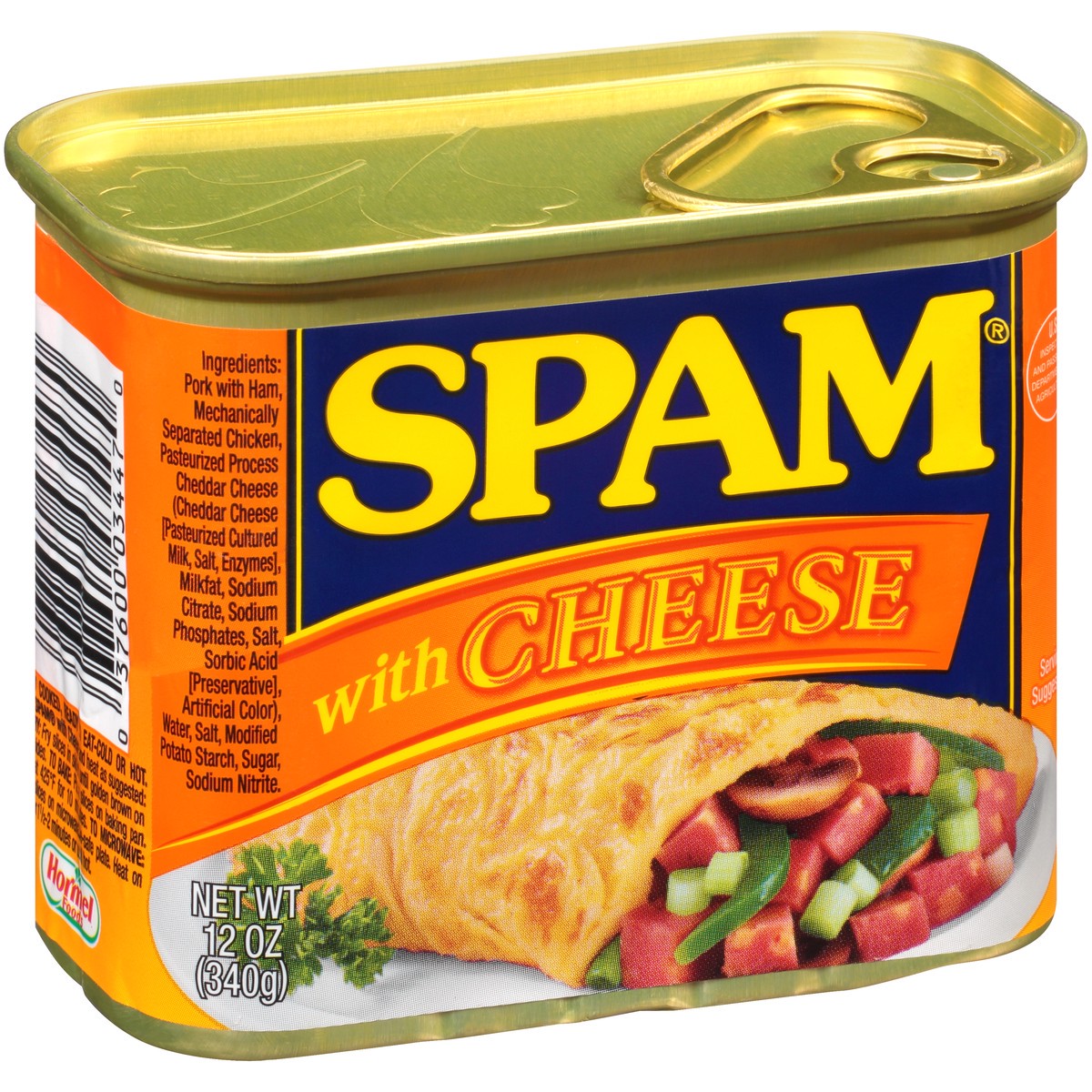 slide 4 of 14, SPAM with Cheese Canned Meat 12 oz. Pull-Top Can, 1 ct