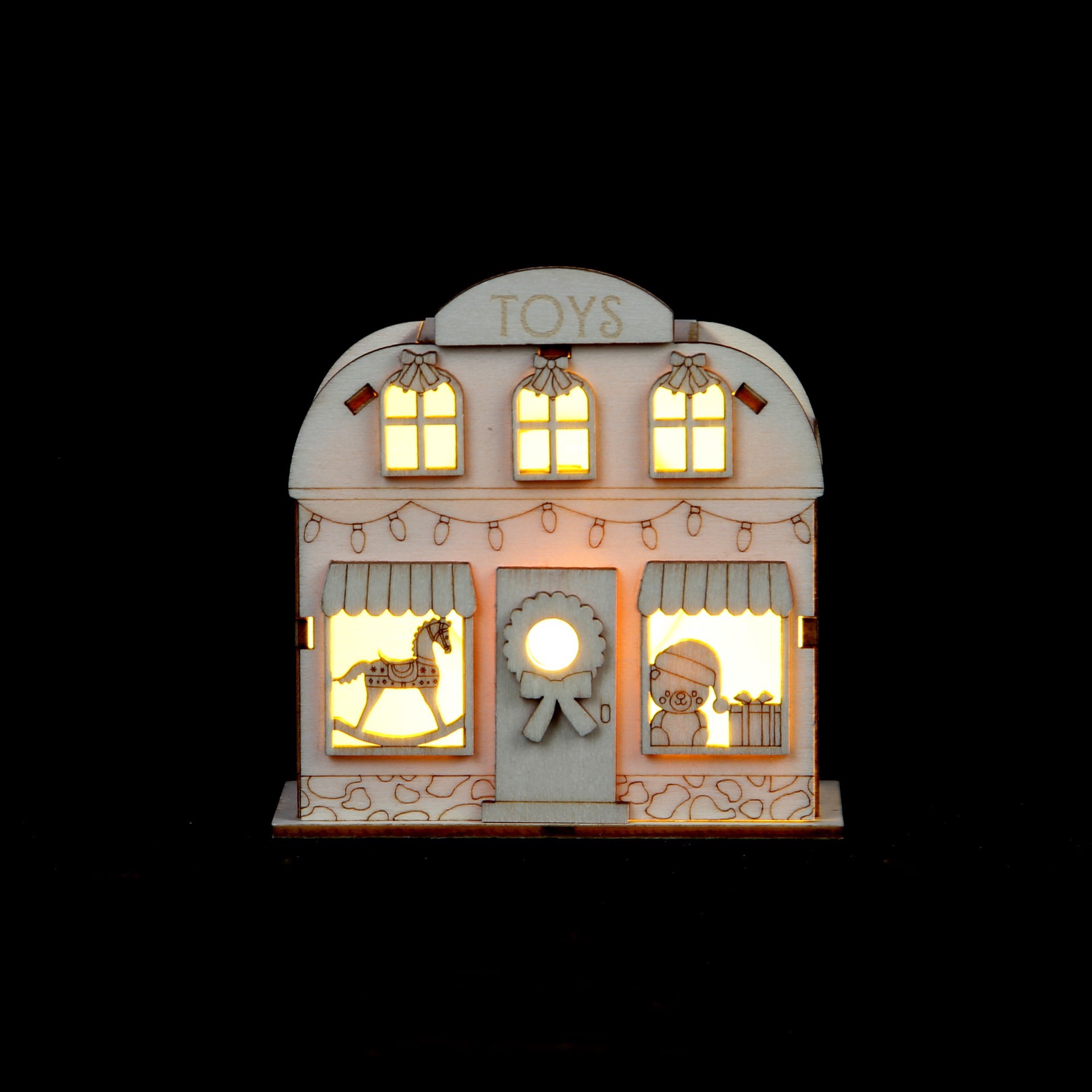 slide 4 of 5, 3.75" Unfinished Toy Store Diy Led Wood Decor By Make Market, 3.75 in