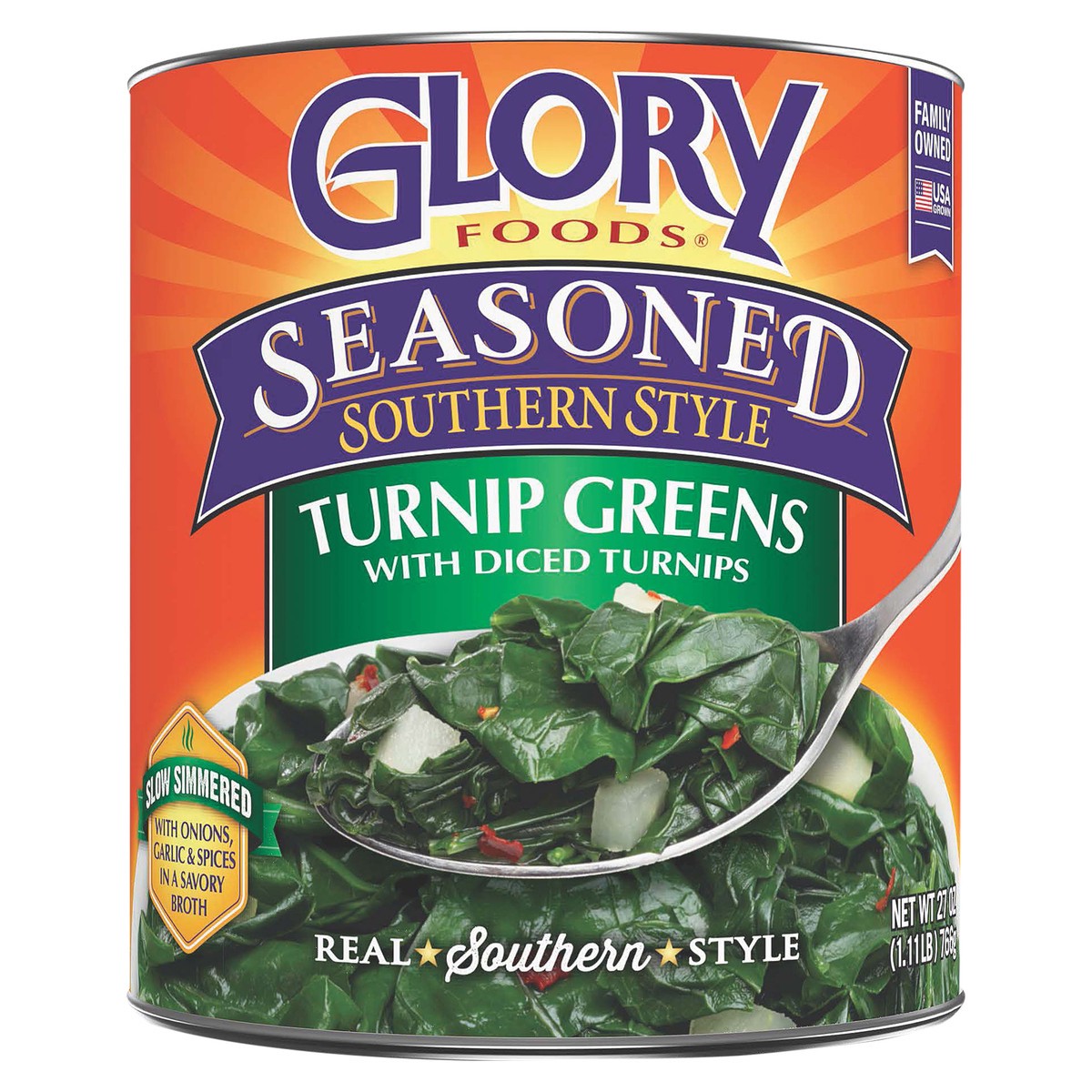 slide 1 of 5, Glory Foods Glory Seasoned Turnip Greens w/ Roots, 27 oz