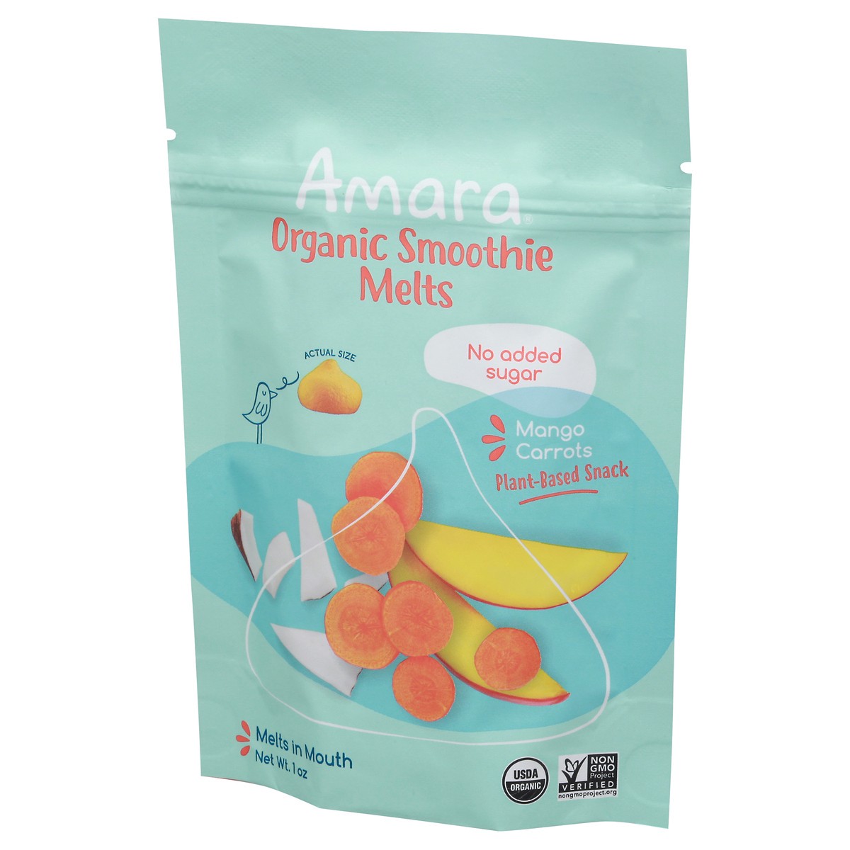 slide 9 of 11, Amara Organic Mango Carrots Smoothie Melts 1 oz, 1 oz