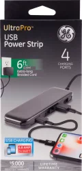Ge Ultrapro Usb Power Strip - Black