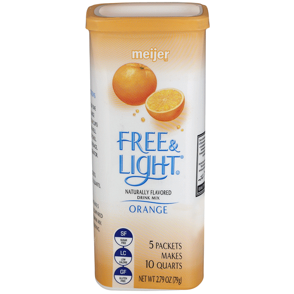 slide 1 of 1, Meijer Free & Light Orange Drink Mix, 2.79 oz