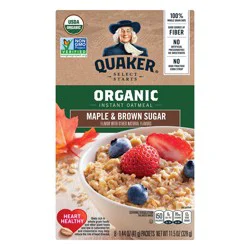 Quaker Instant Oatmeal, Organic, Maple & Brown Sugar