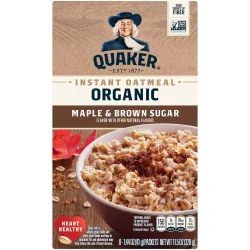 Quaker Organic Instant Oatmeal Maple And Brown Sugar