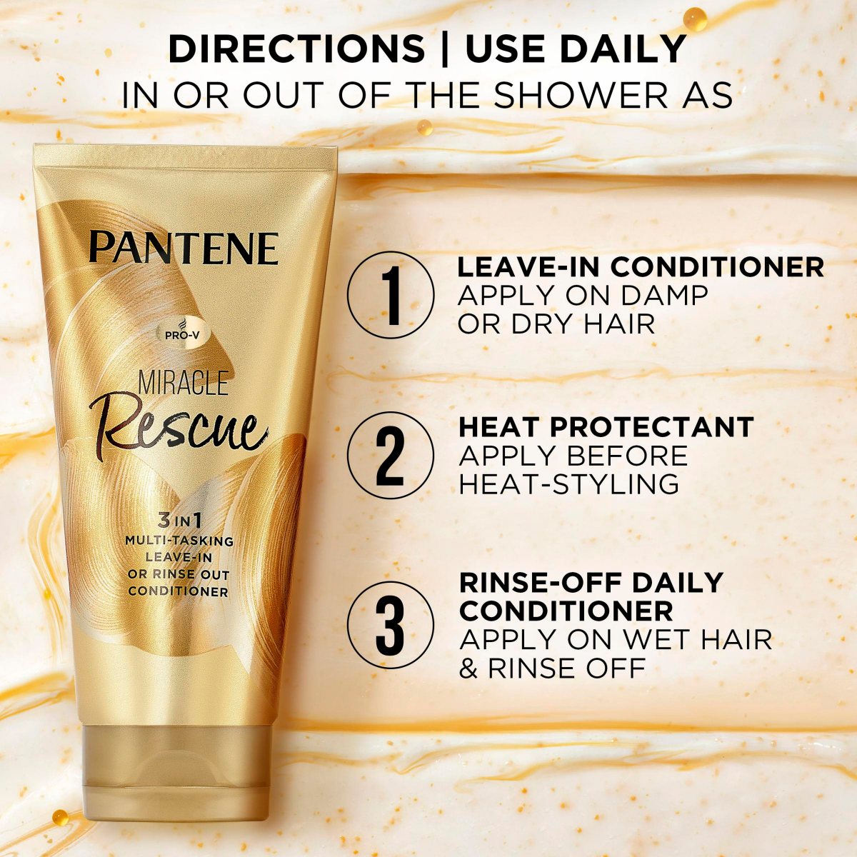 slide 20 of 29, Pantene 3in1 Multi-Tasking Leave-in or Rinse Out Conditioner, Moisturizes, Protects from Heat, Prevents Frizz, Detangles, 6.0 OZ, 6 fl oz
