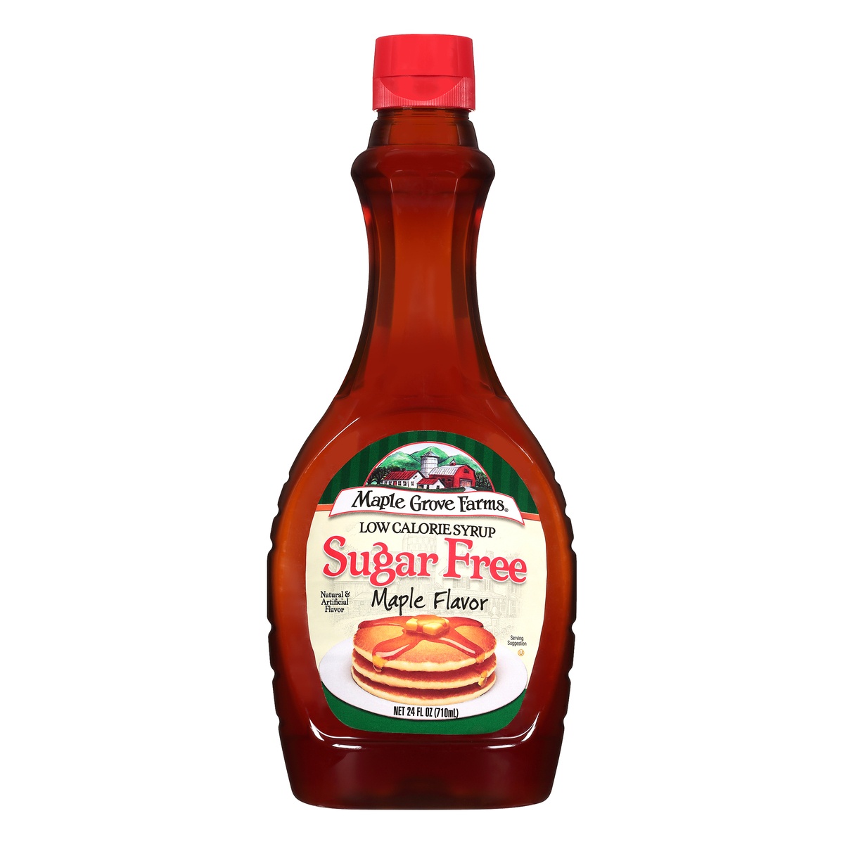 slide 1 of 1, Maple Grove Farms Low Calorie Sugar Free Maple Syrup, 24 oz