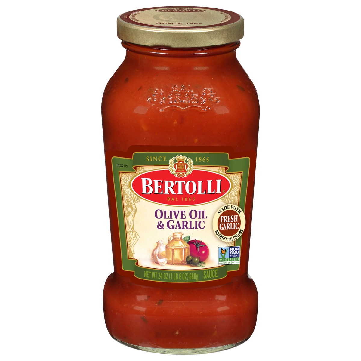 slide 1 of 9, Bertolli Olive Oil & Garlic Pasta Sauce 24 oz, 24 oz