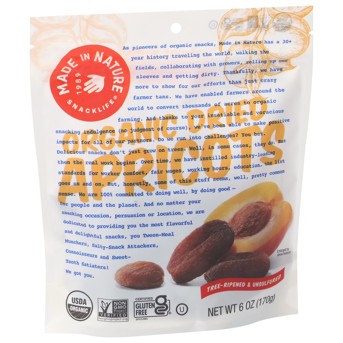 slide 2 of 9, Made in Nature Snacklife Dried Organic Apricots 6 oz, 6 oz