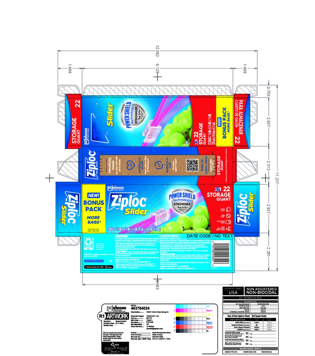 slide 7 of 10, Ziploc Slider Quart Storage Bag 22 Ct, 22 ct