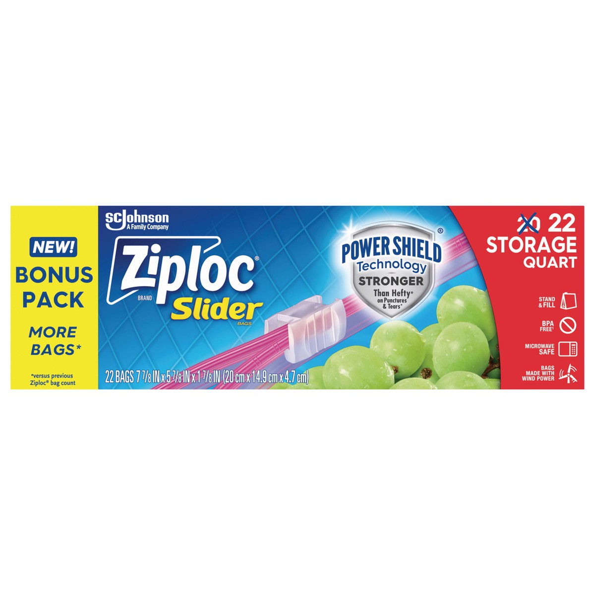 slide 8 of 10, Ziploc Slider Quart Storage Bag 22 Ct, 22 ct