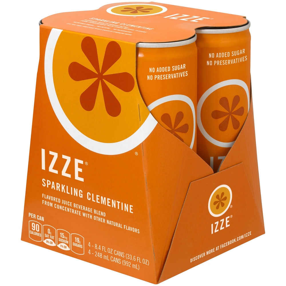 slide 3 of 3, Izze Clementine Sparkling Beverage, 4 ct; 8.4 fl oz