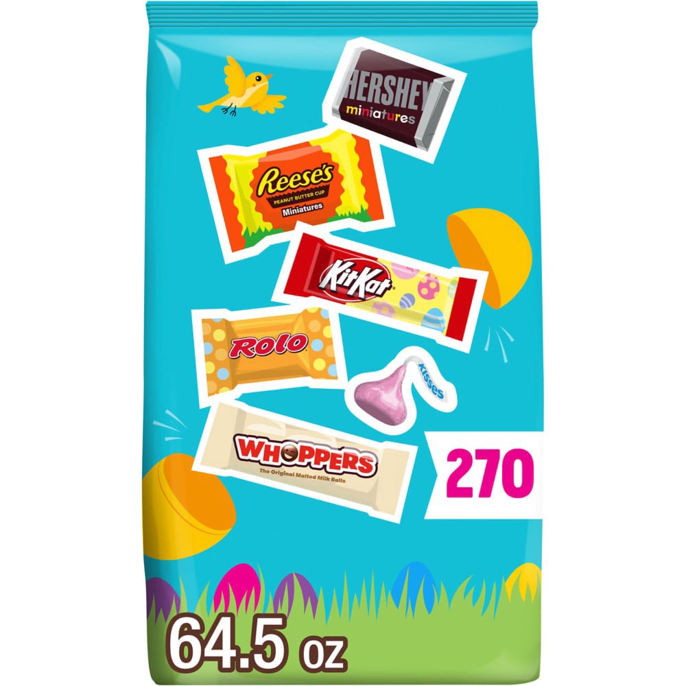 slide 5 of 6, Hershey Assorted Flavored Easter Candy Bulk Bag, 64.5 oz