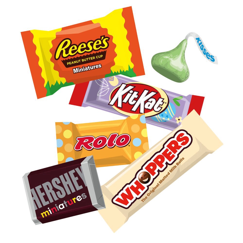 slide 2 of 6, Hershey Assorted Flavored Easter Candy Bulk Bag, 64.5 oz