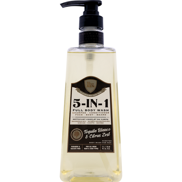 slide 1 of 1, ALL ABOUT MEN 5-In-1 Full Body Wash - Tequila Blanco & Citrus Zest, 33.8 oz
