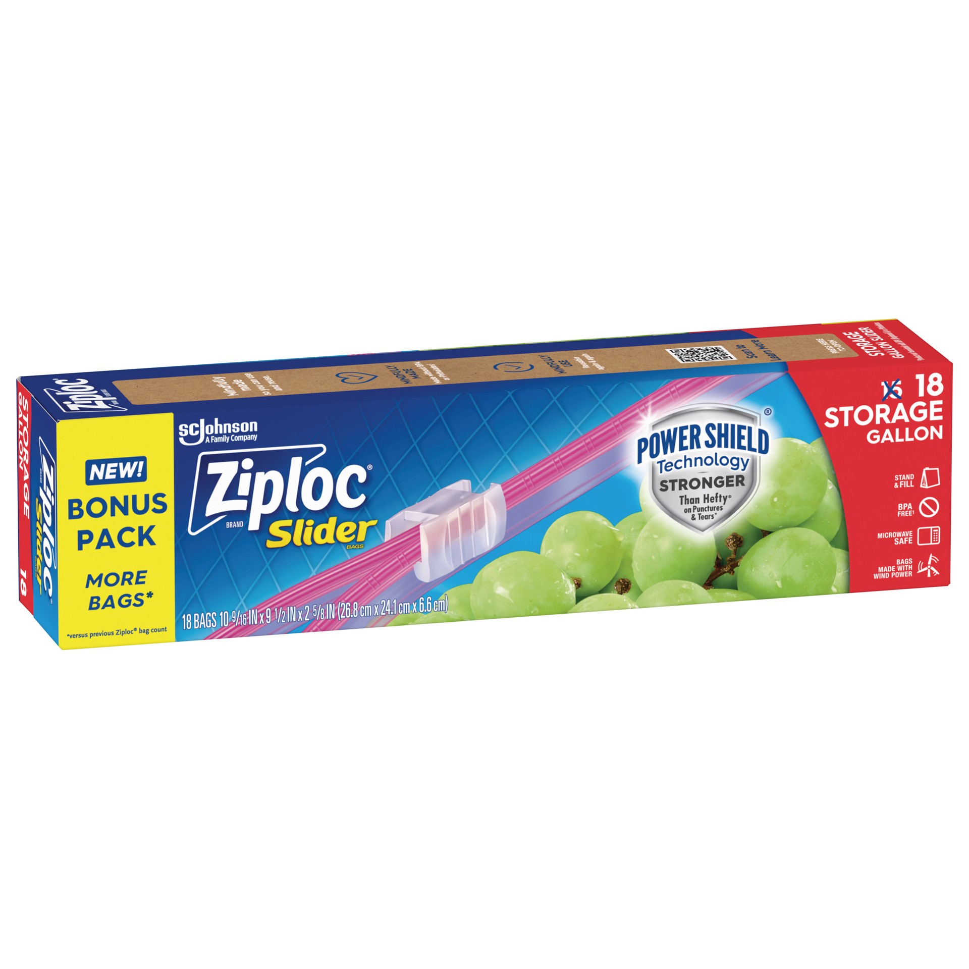 slide 3 of 4, Ziploc Slider Gallon Storage Bag 18 Ct, 18 ct
