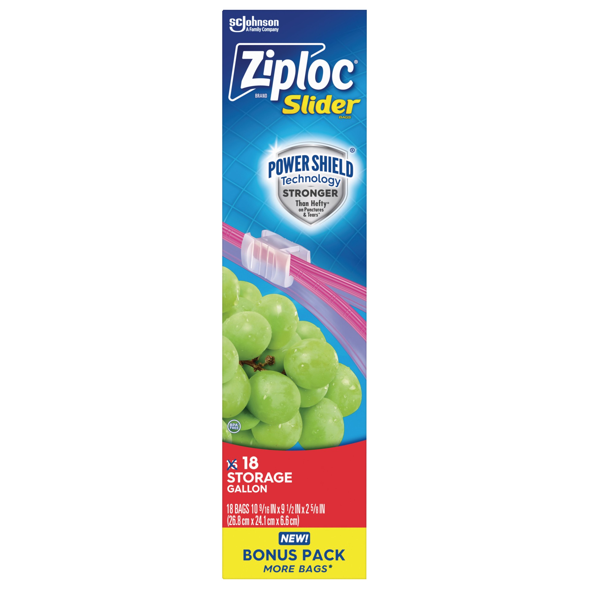 slide 2 of 4, Ziploc Slider Gallon Storage Bag 18 Ct, 18 ct
