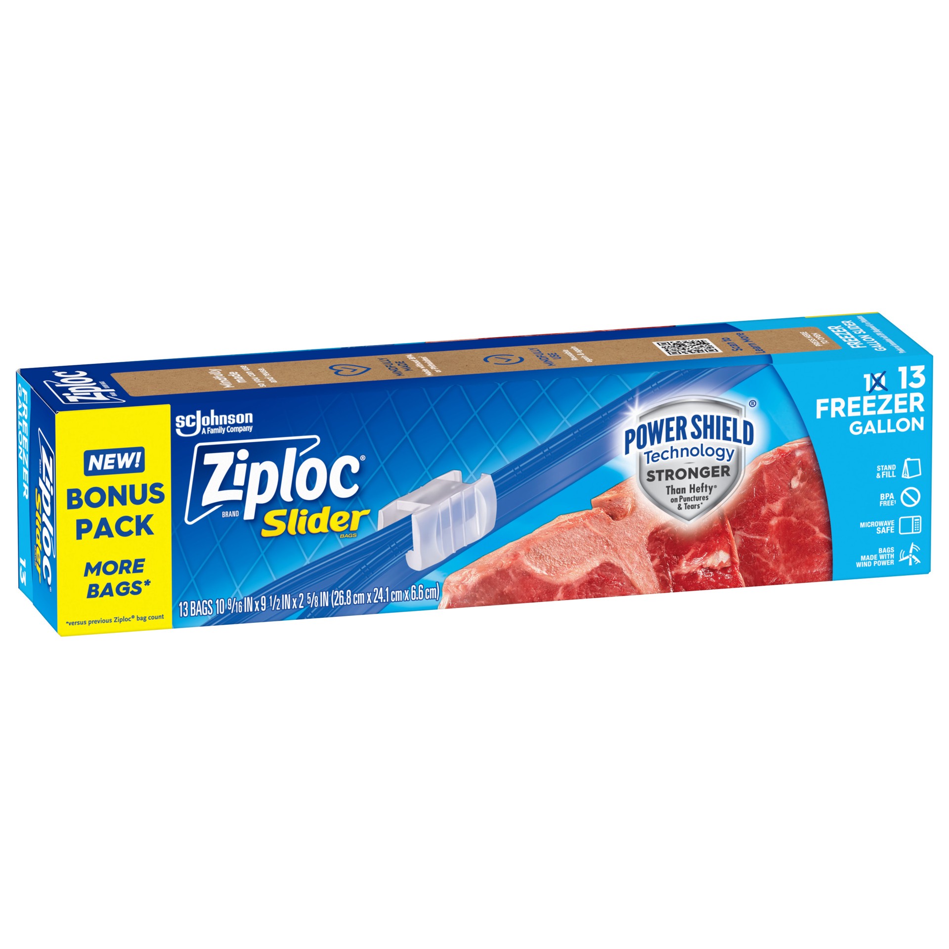 slide 2 of 4, Ziploc Slider Gallon Freezer Bag 13 Ct, 13 ct