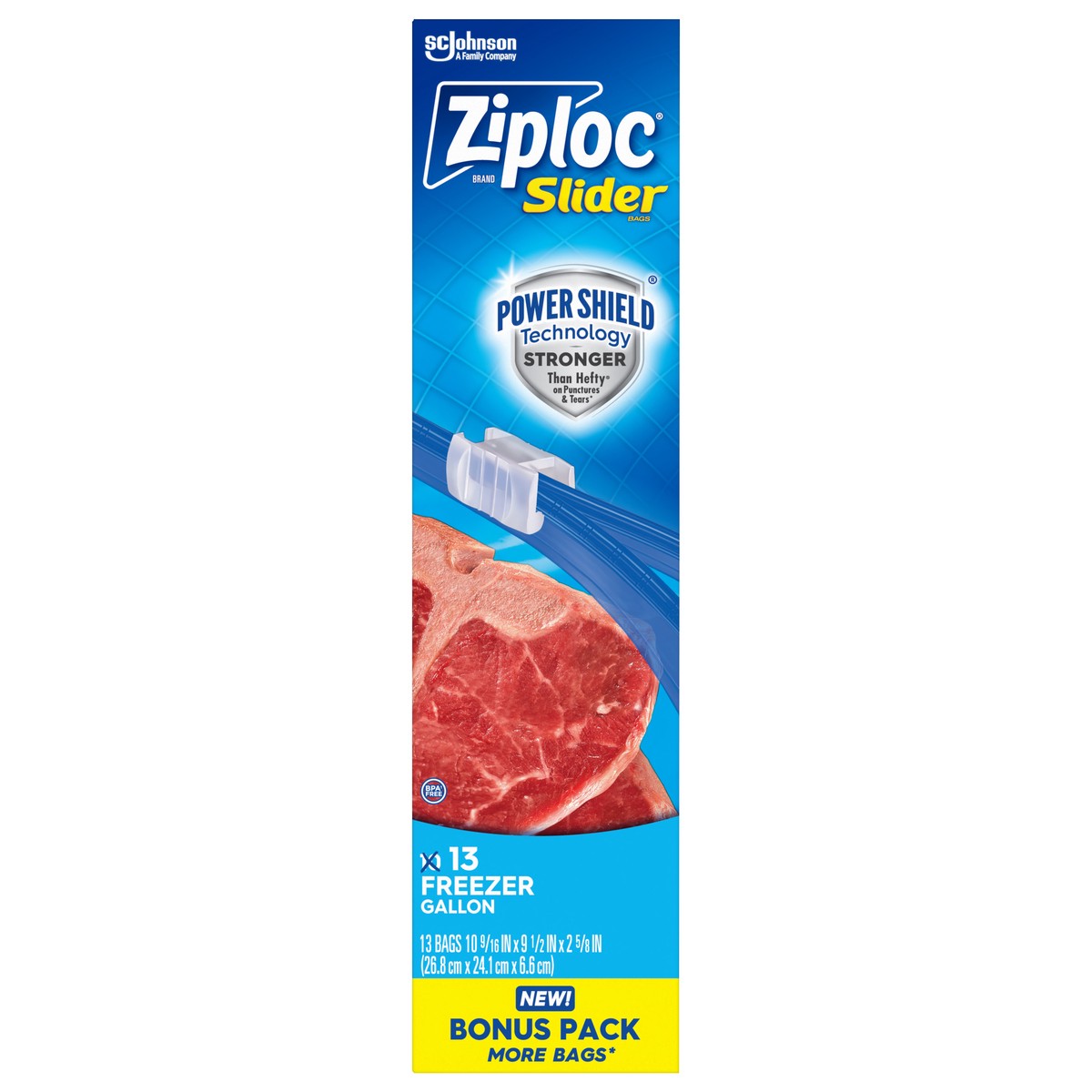 slide 1 of 4, Ziploc Slider Gallon Freezer Bag 13 Ct, 13 ct