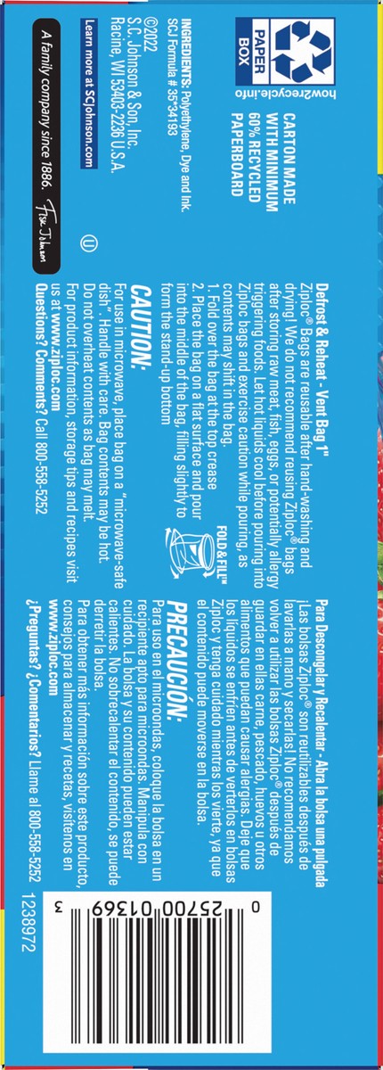 slide 8 of 10, Ziploc Brand Storage Bags with New Stay Open Design, Quart, 29 Count, Patented Stand-up Bottom, Easy to Fill Food Storage Bags, Unloc a Free Set of Hands in the Kitchen, Microwave Safe, BPA Free, 29 ct