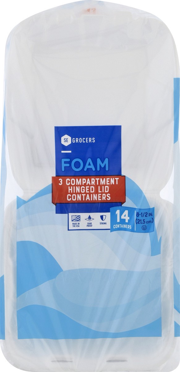 slide 9 of 11, Se Grocers 3 Comp Hinge Lid Containe, 14 ct