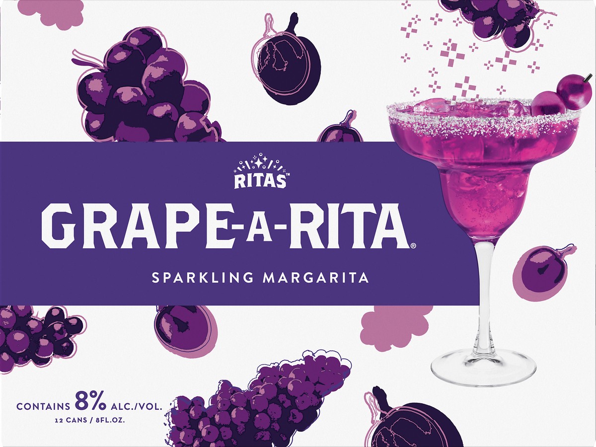 slide 1 of 8, RITAS Grape-A-Rita Sparkling Margarita 12 ea, 12 ct; 8 fl oz