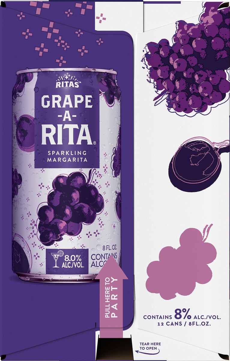 slide 2 of 8, RITAS Grape-A-Rita Sparkling Margarita 12 ea, 12 ct; 8 fl oz