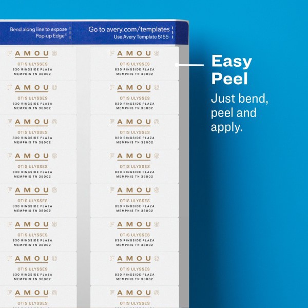 slide 6 of 8, Avery Easy Peel Permanent Return Address Labels - Matte Clear, 600 ct